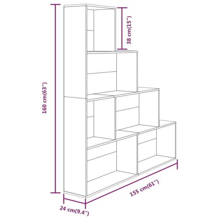 Armoire à livres Chêne marron 155x24x160 cm – Image 5