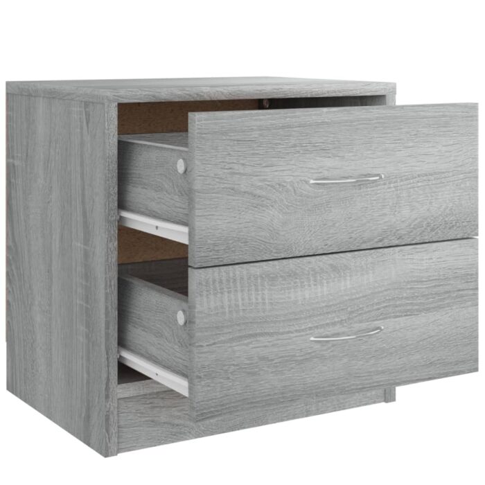Table de chevet sonoma gris 40x30x40 cm bois d'ingénierie – Image 4