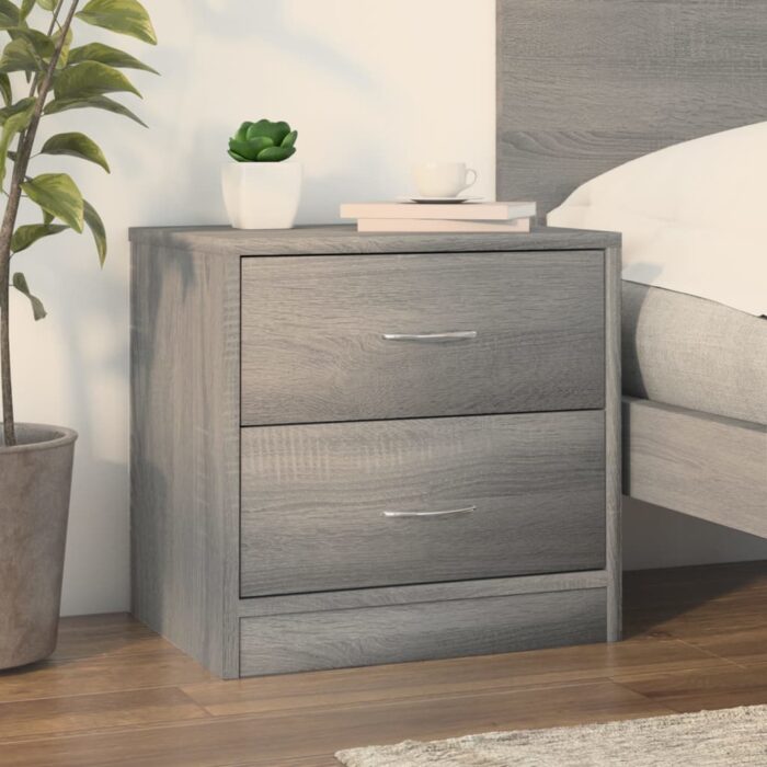 Table de chevet sonoma gris 40x30x40 cm bois d'ingénierie – Image 1