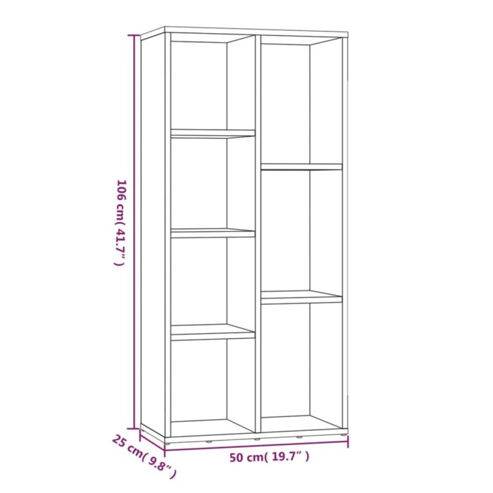 Armoire à livres Chêne fumé 50x25x106 cm – Image 9