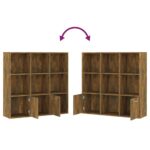 Armoire à livres Chêne fumé 98x30x98 cm – Image 3