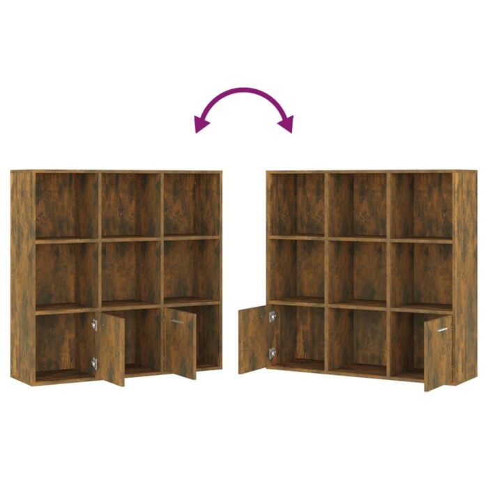 Armoire à livres Chêne fumé 98x30x98 cm – Image 3