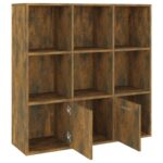 Armoire à livres Chêne fumé 98x30x98 cm – Image 4
