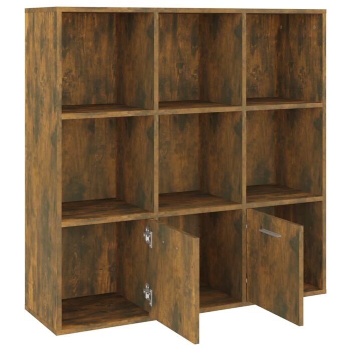 Armoire à livres Chêne fumé 98x30x98 cm – Image 4