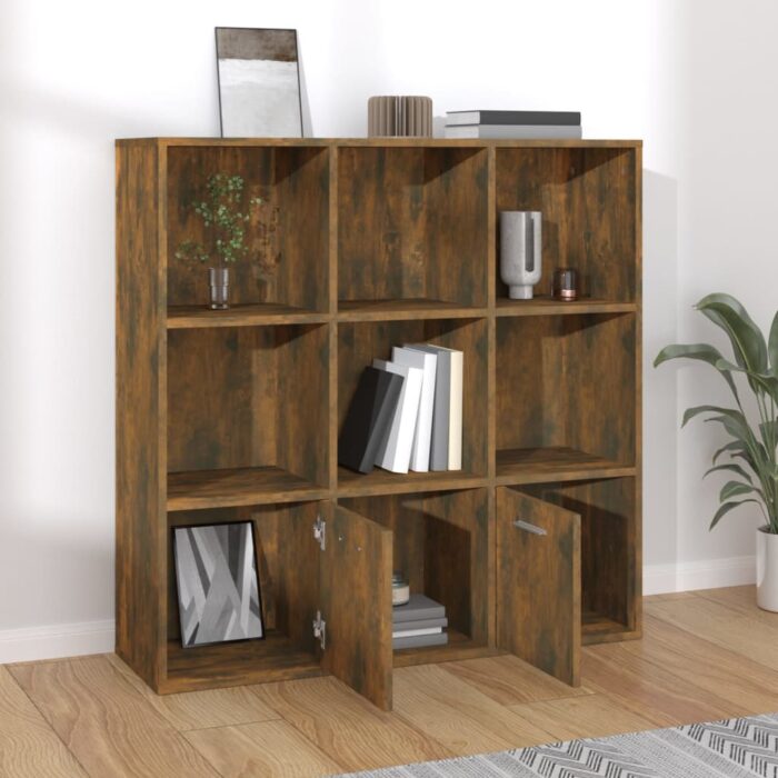 Armoire à livres Chêne fumé 98x30x98 cm – Image 5