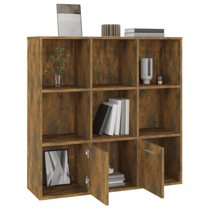 Armoire à livres Chêne fumé 98x30x98 cm – Image 6