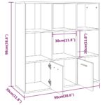 Armoire à livres Chêne fumé 98x30x98 cm – Image 7