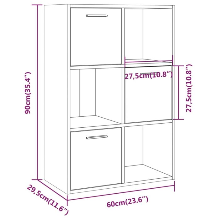 Armoire de rangement Chêne fumé 60x29,5x90 cm – Image 7