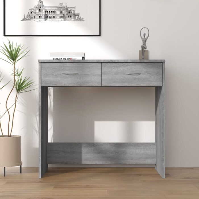 Bureau sonoma gris 80x40x75 cm bois d'ingénierie – Image 1