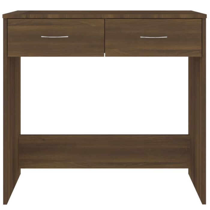 Bureau chêne marron 80x40x75 cm bois d'ingénierie – Image 2