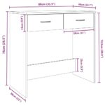 Bureau chêne marron 80x40x75 cm bois d'ingénierie – Image 5