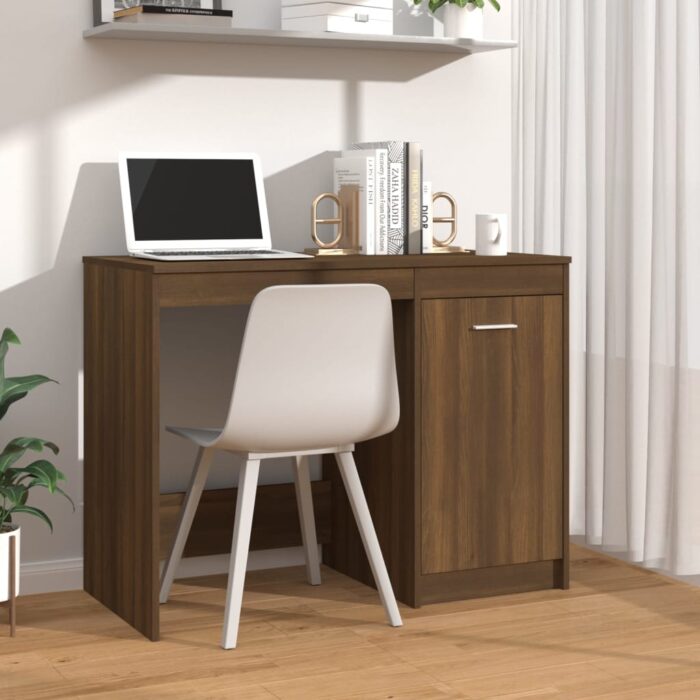 Bureau Chêne marron 100x50x76 cm Bois d'ingénierie – Image 1