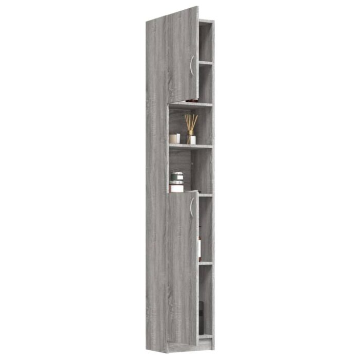 Armoire de bain Sonoma gris 32x25,5x190 cm Bois d'ingénierie – Image 4