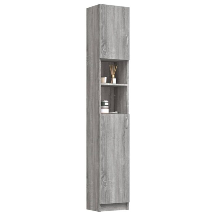 Armoire de bain Sonoma gris 32x25,5x190 cm Bois d'ingénierie – Image 5