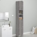 Armoire de bain Sonoma gris 32x25,5x190 cm Bois d'ingénierie – Image 7