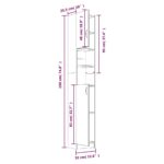 Armoire de bain Sonoma gris 32x25,5x190 cm Bois d'ingénierie – Image 9