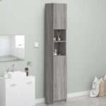 Armoire de bain Sonoma gris 32x25,5x190 cm Bois d'ingénierie