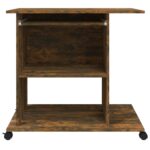 Bureau d'ordinateur Chêne fumé 80x50x75 cm Bois d'ingénierie – Image 4