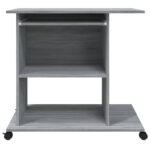 Bureau d'ordinateur Sonoma gris 80x50x75 cm Bois d'ingénierie – Image 4