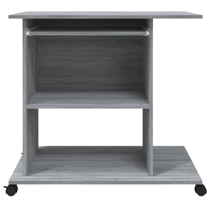 Bureau d'ordinateur Sonoma gris 80x50x75 cm Bois d'ingénierie – Image 4