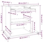 Bureau d'ordinateur Sonoma gris 80x50x75 cm Bois d'ingénierie – Image 7