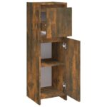 Armoire de bain Chêne fumé 30x30x95 cm Bois d'ingénierie – Image 3