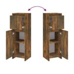 Armoire de bain Chêne fumé 30x30x95 cm Bois d'ingénierie – Image 4