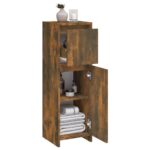 Armoire de bain Chêne fumé 30x30x95 cm Bois d'ingénierie – Image 5