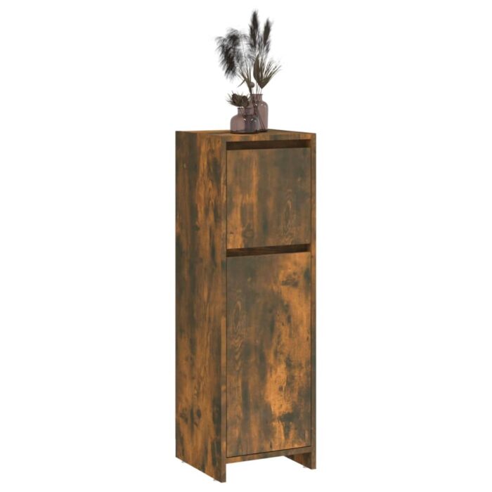 Armoire de bain Chêne fumé 30x30x95 cm Bois d'ingénierie – Image 6