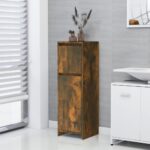 Armoire de bain Chêne fumé 30x30x95 cm Bois d'ingénierie