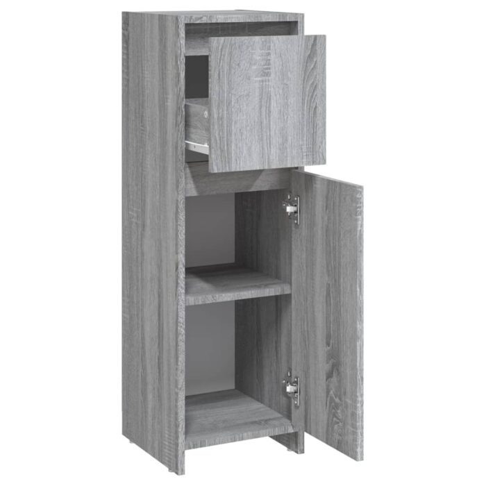 Armoire de bain Sonoma gris 30x30x95 cm Bois d'ingénierie – Image 3
