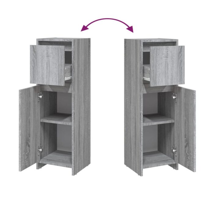 Armoire de bain Sonoma gris 30x30x95 cm Bois d'ingénierie – Image 4