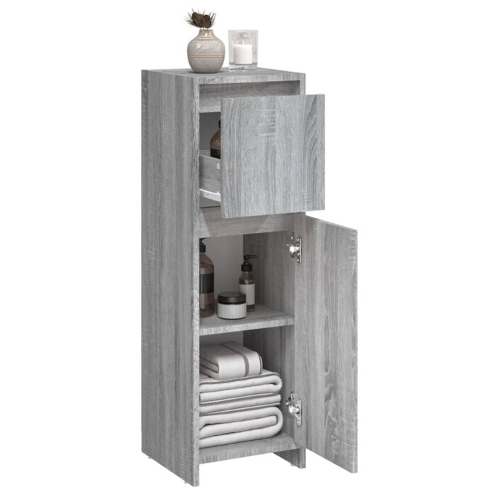 Armoire de bain Sonoma gris 30x30x95 cm Bois d'ingénierie – Image 5