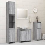 Armoire de bain Sonoma gris 30x30x95 cm Bois d'ingénierie – Image 8