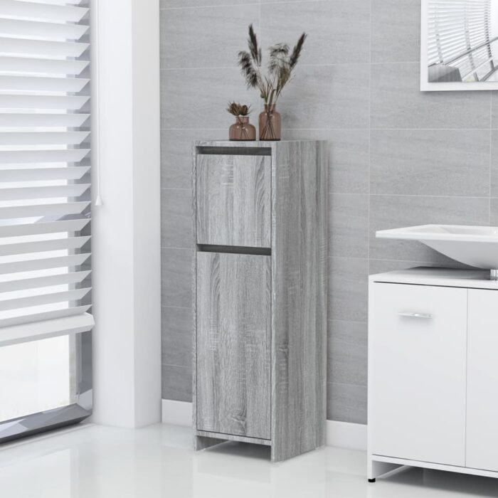 Armoire de bain Sonoma gris 30x30x95 cm Bois d'ingénierie – Image 1