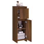 Armoire de bain Chêne marron 30x30x95 cm Bois d'ingénierie – Image 5