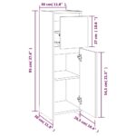 Armoire de bain Chêne marron 30x30x95 cm Bois d'ingénierie – Image 9