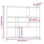 Étagère murale Chêne fumé 90x16x78 cm Bois d'ingénierie – Image 4