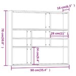 Étagère murale Chêne fumé 90x16x78 cm Bois d'ingénierie – Image 5