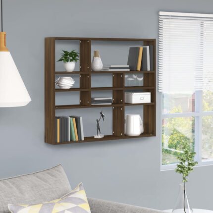 Étagère murale Chêne marron 90x16x78 cm Bois d’ingénierie