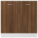 Armoire de plancher d'évier Chêne marron 80x46x81,5 cm – Image 3
