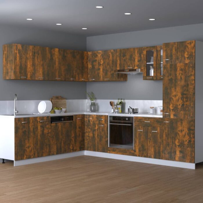 Armoire suspendue "Lyon" Chêne fumé 80x31x60 cm – Image 2