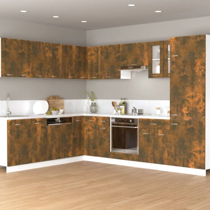 Armoire suspendue Chêne fumé 60x31x40 cm Bois d'ingénierie – Image 1