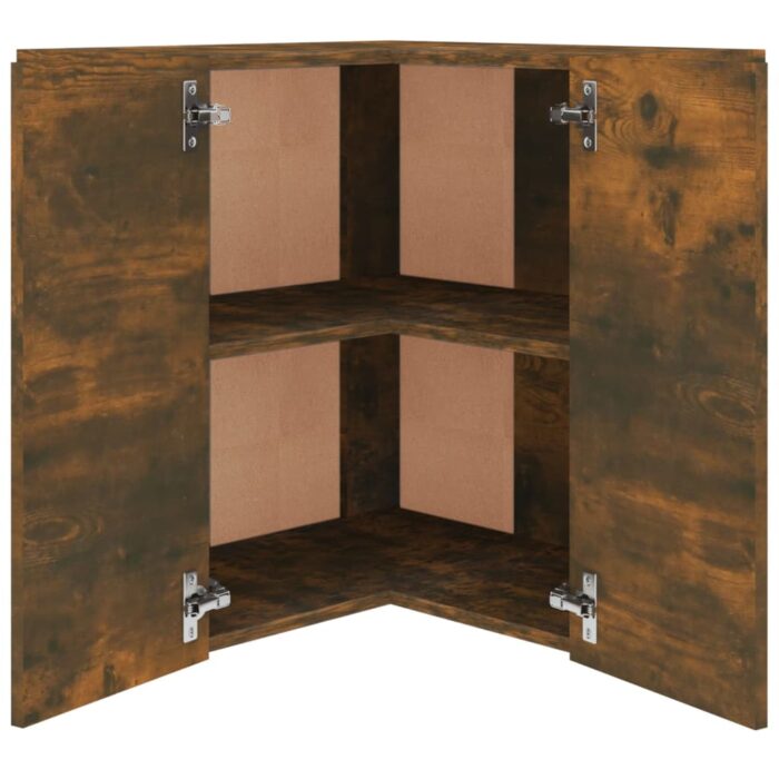 Armoire d'angle suspendue "Lyon" Chêne fumé Bois d'ingénierie – Image 4