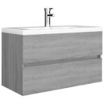 Armoire d'évier Sonoma gris 80x38,5x45 cm Bois d'ingénierie – Image 2