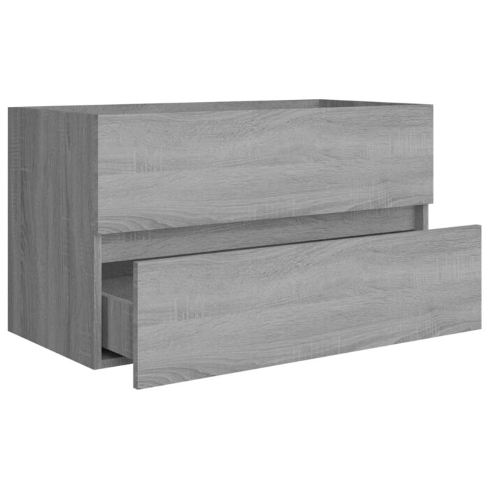 Armoire d'évier Sonoma gris 80x38,5x45 cm Bois d'ingénierie – Image 4