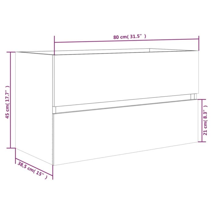 Armoire d'évier Sonoma gris 80x38,5x45 cm Bois d'ingénierie – Image 7
