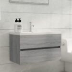 Armoire d'évier Sonoma gris 80x38,5x45 cm Bois d'ingénierie