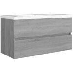 Armoire d'évier Sonoma gris 90x38,5x45 cm Bois d'ingénierie – Image 3