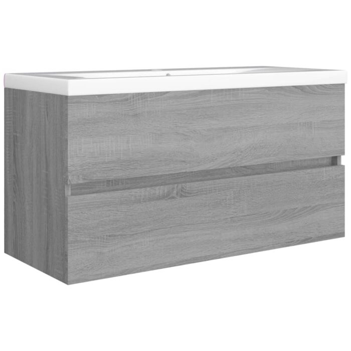 Armoire d'évier Sonoma gris 90x38,5x45 cm Bois d'ingénierie – Image 3